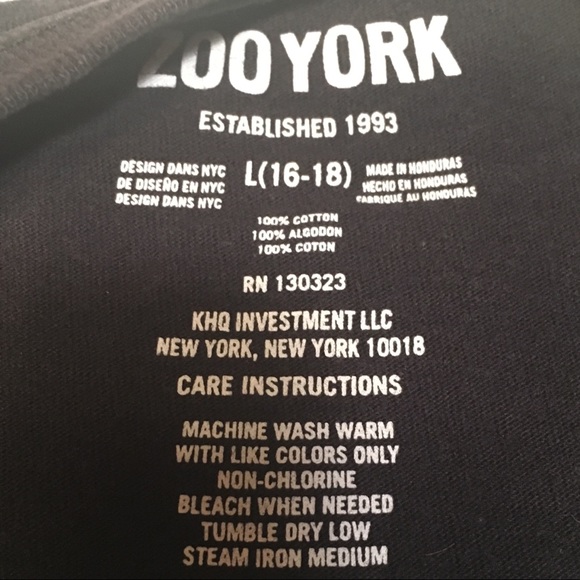 Zoo York Unisex Black Silver Logo Shirt Youth L/XL - Picture 4 of 6
